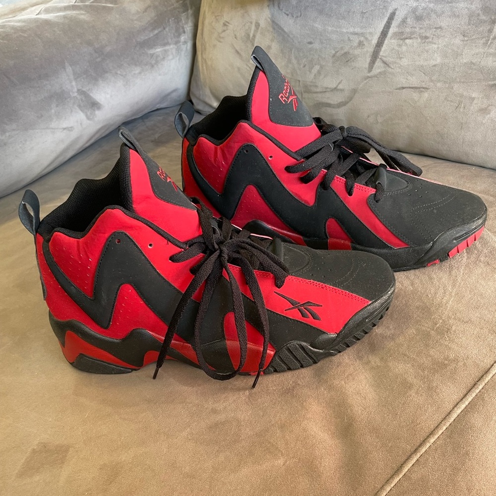 Reebok Kamikaze 2 Mid BlackFlash Sneakers Red Black V44410 Men's 12 Supersonic